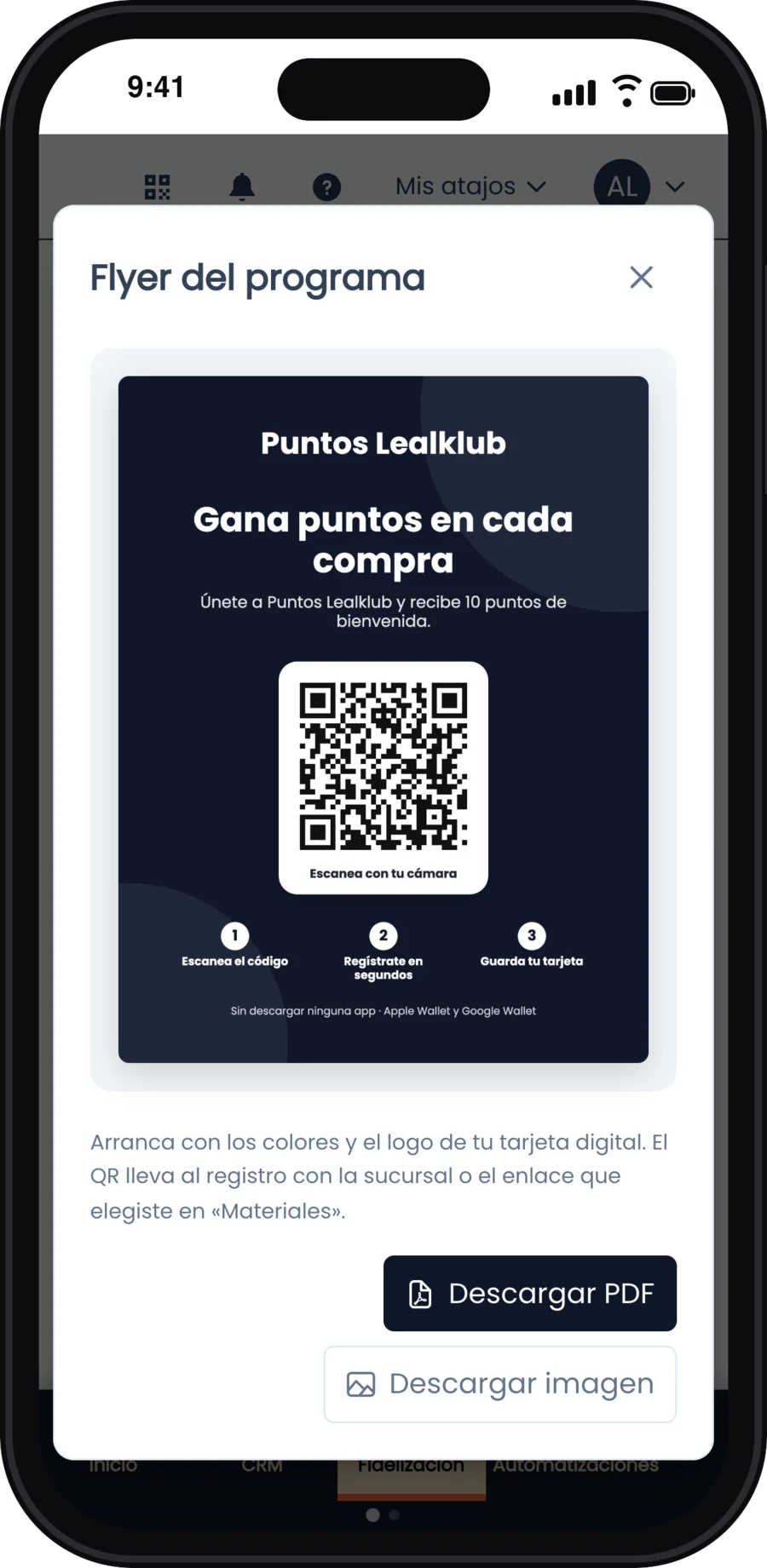 Flyer del programa con el QR de registro, listo para descargar en PDF o imagen