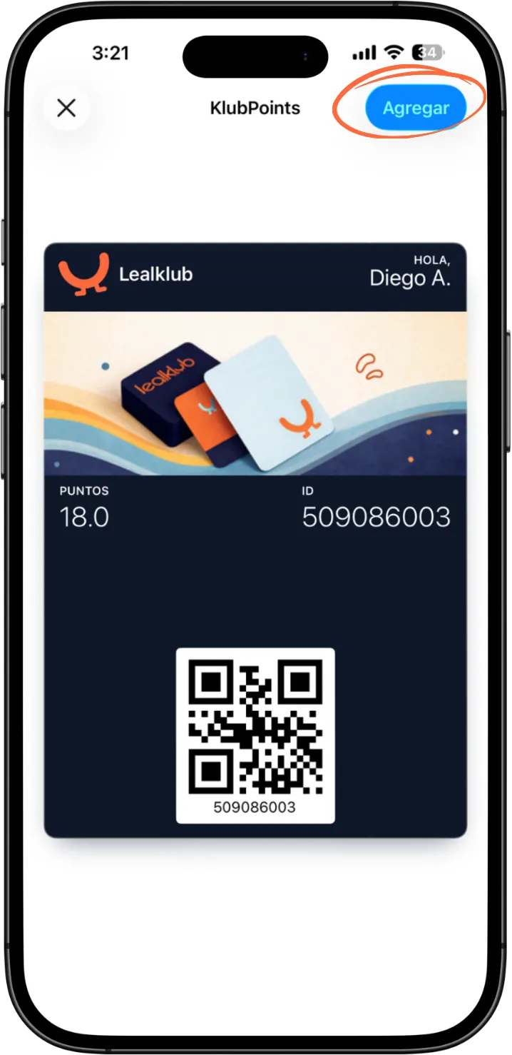 Tarjeta en Apple Wallet