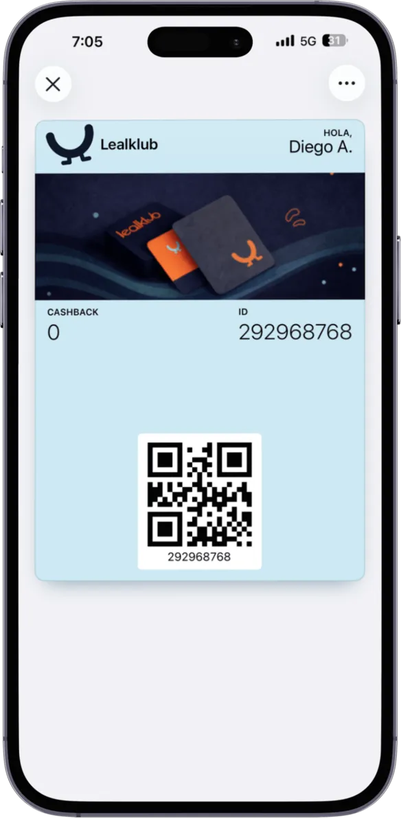 Tarjeta digital de cashback en Apple Wallet