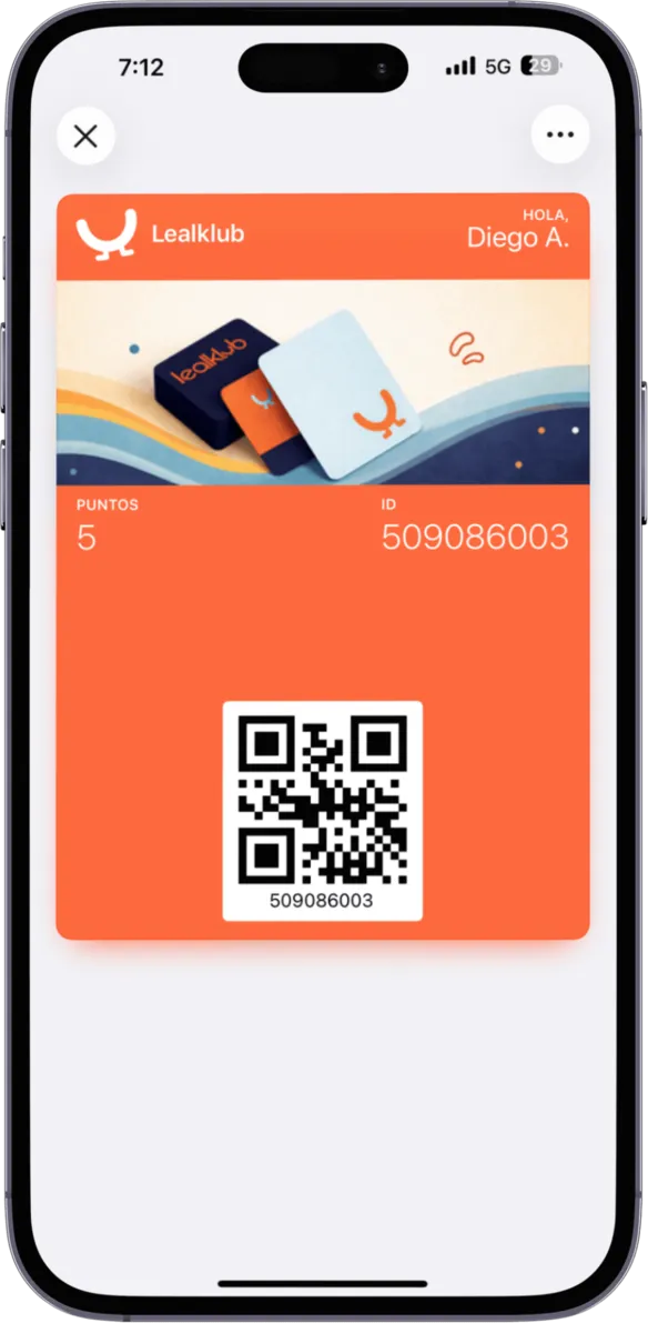 Tarjeta digital de puntos en Apple Wallet